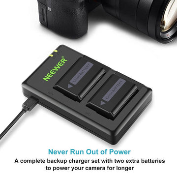 Neewer Camera Battery Charger Set Compatible with Sony Cameras with 2x 1100mAh  Batteries - Imported from UK